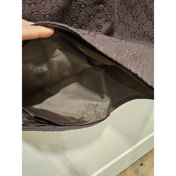 NWT TAYLOR Brown RUFFLED Sheath DRESS SZ 8 $148 Fitted Waist Textured Boutique - Picture 9 of 10